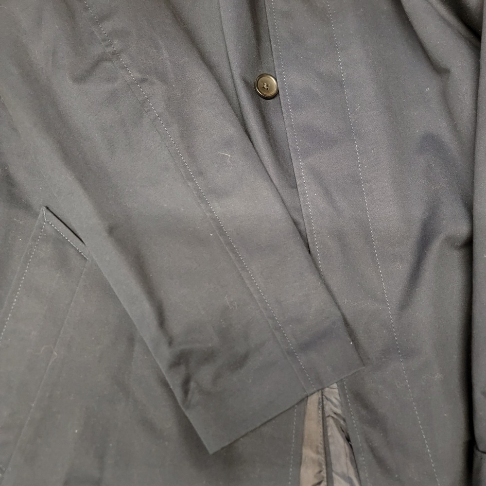 Banana Republic Mens Navy Water Resistant Trench Mac Coat Jacket Large PICS! - Picture 4 of 7
